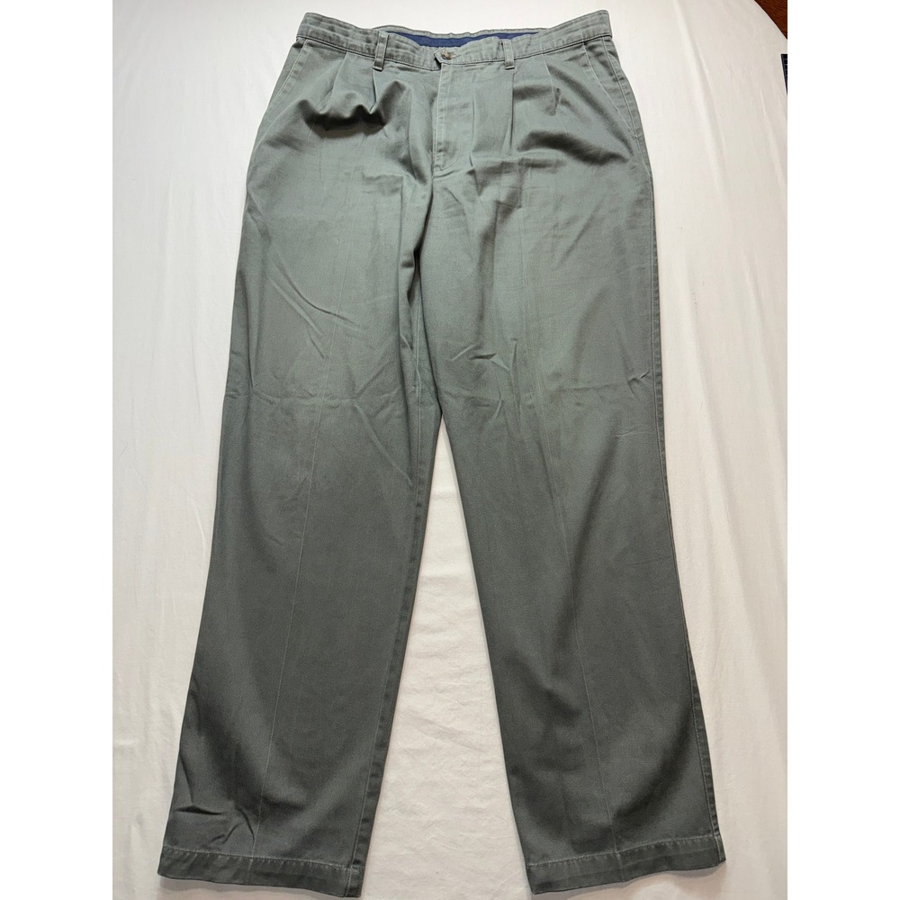 Dockers‎ Mens Classic Fit Pleated Chinos Olive Green Khaki Pants 38x33